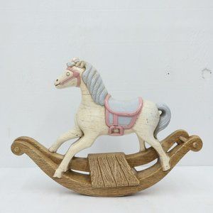 Vintage MCM Burwood Resin Rocking Horse Wall Art Plaque Hanging Nursery Baby